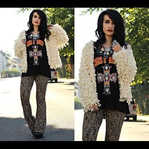 NWOT H&M Paisley Sparkle Bell Bottoms